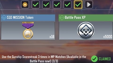 Call of Duty Mobile Use the Gunship Scorestreak 3 times in MP Matches Task Complete