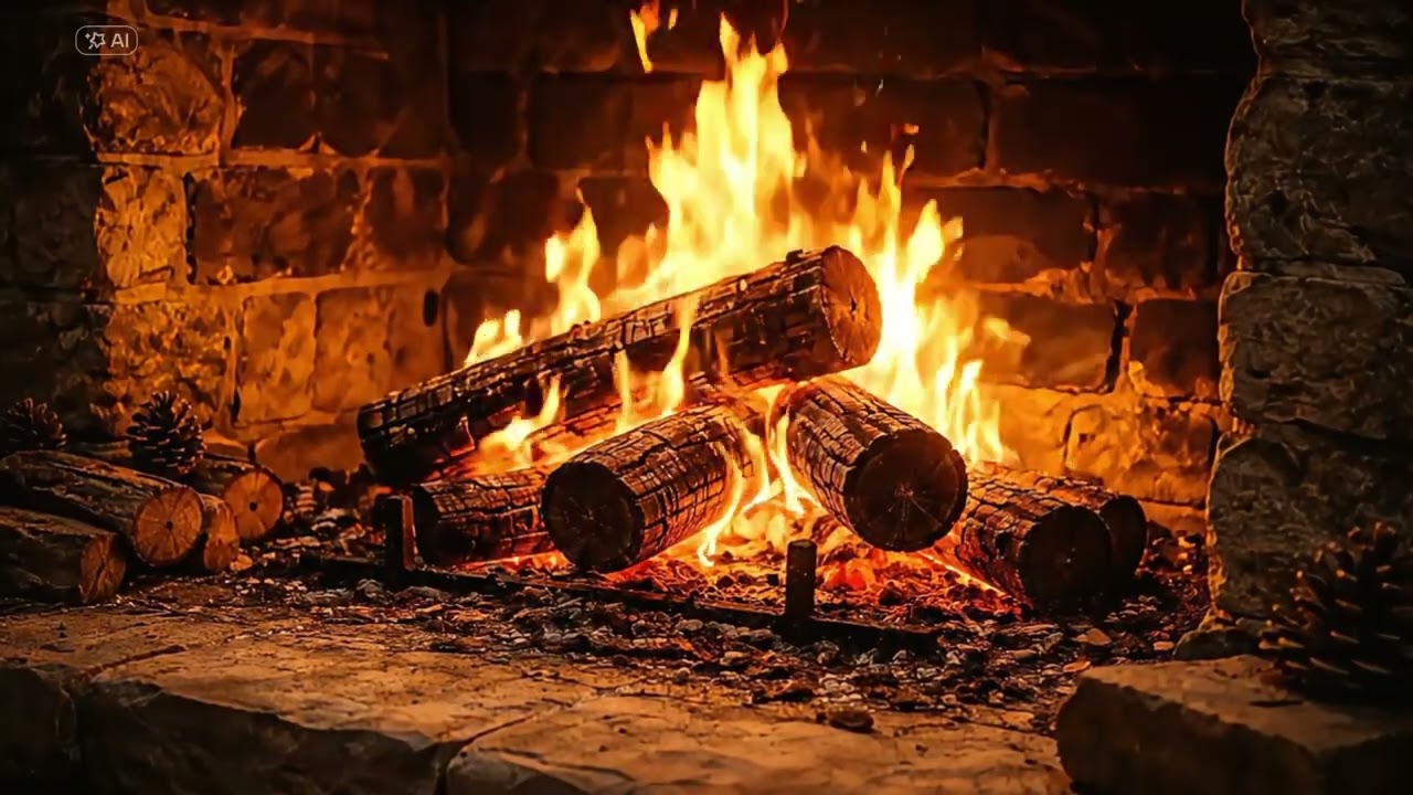 Warm Fireplace Close-Up 🔥 4K Cozy Fire Ambience for Relaxation & Sleep