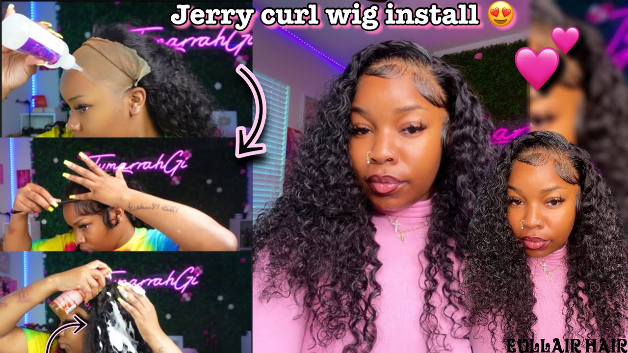 START TO FINISH JERRY CURL WIG INSTALL 😍ft. Eullair Hair.