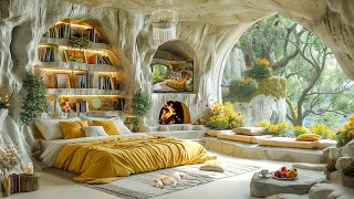 Jazz Relaxing Music & Cozy Spring Cave Ambience ☕ Soft Jazz Instrumental Music For Work, Study,Focus