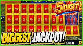 I Hit The BIGGESET JACKPOT Ever On This!!! Golden Century Dragon Link Slot  (BEST TRIP EVER)
