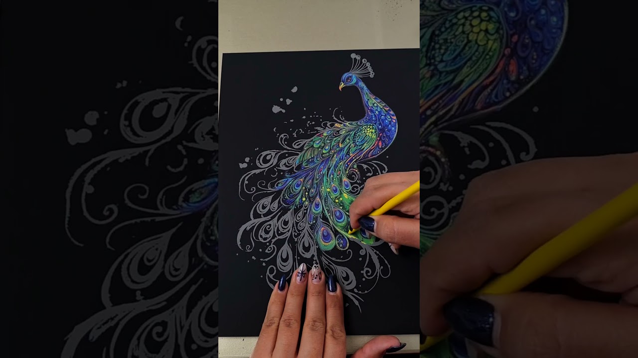 You’ll Love This Peacock Scratch Art  ✨🦚