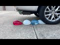 Popping 4 Balloons with a car In Slo Mo :SHORT: