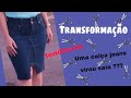 Transformando uma CALÇA JEANS EM UMA SAIA