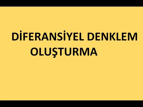 Video: Diferansiyel Denklem Nasıl Yazılır