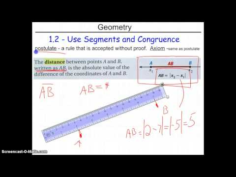 Geometry 1.2 - Segment Addition Post. & Congruence