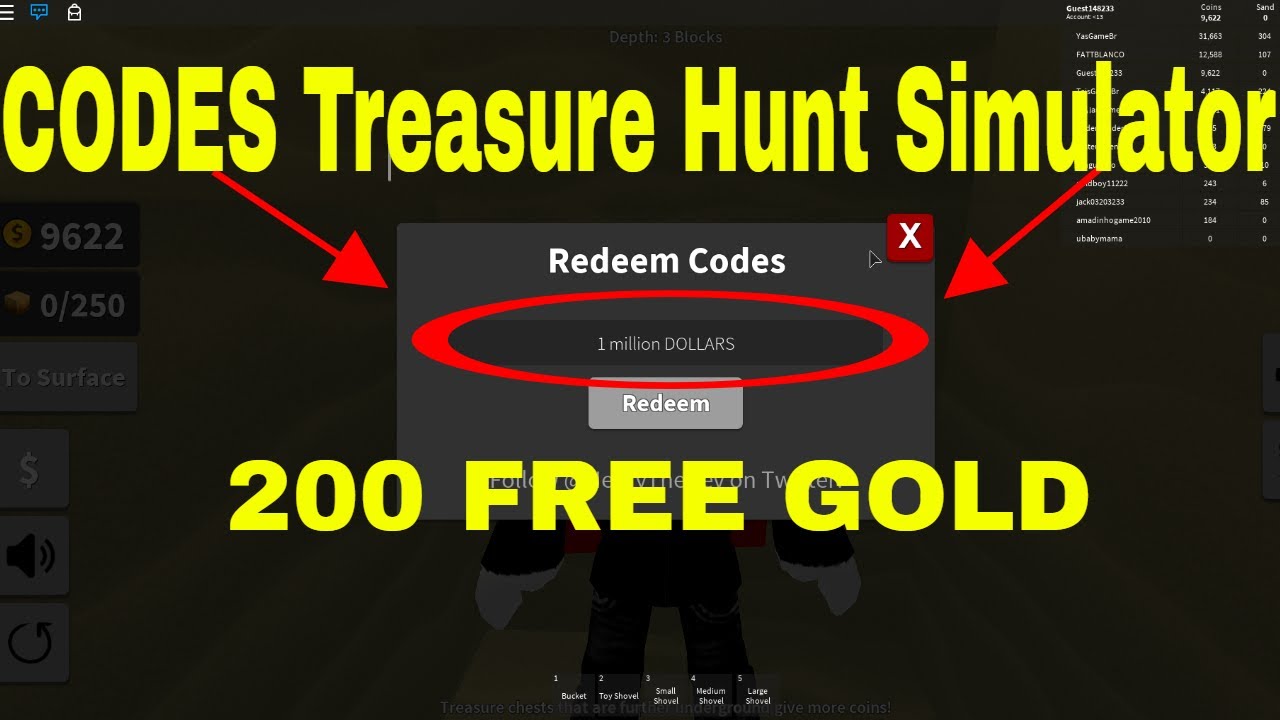 Treasure Hunt Simulator CODES YouTube