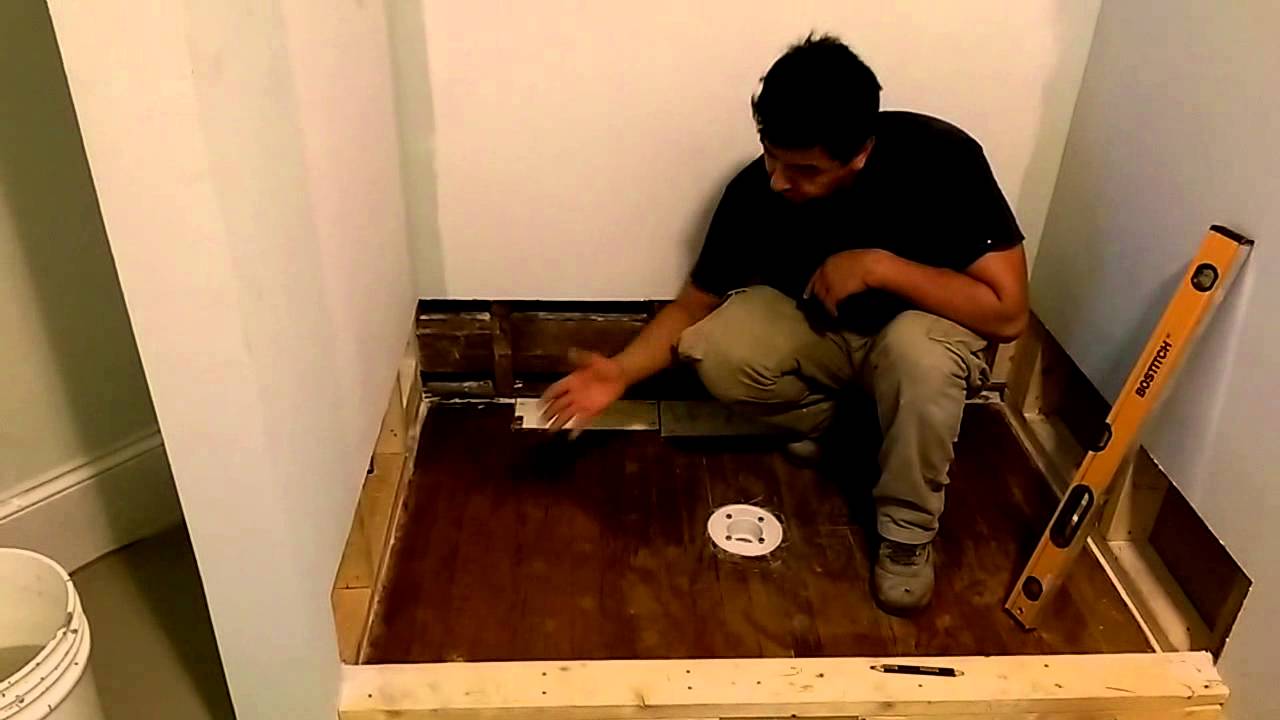 Concrete shower Pre sloping YouTube