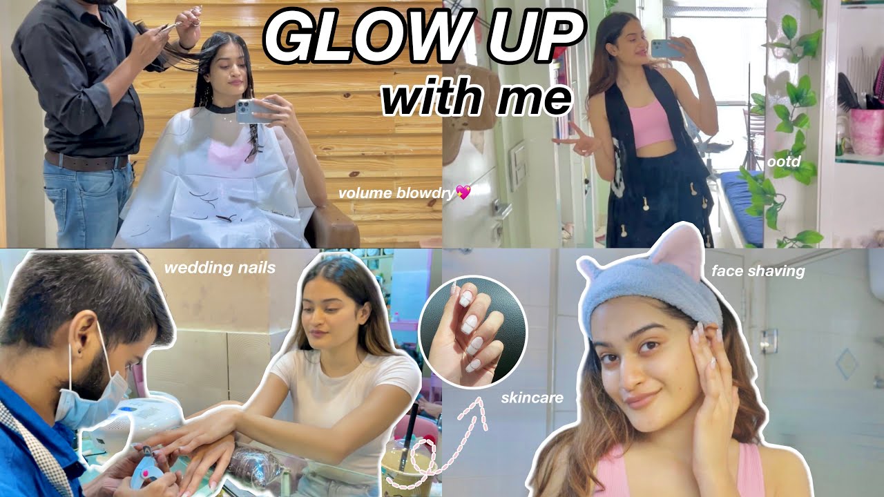 Glow up with me for wedding| nails, hair, skincare etc. |nishkabhura ...