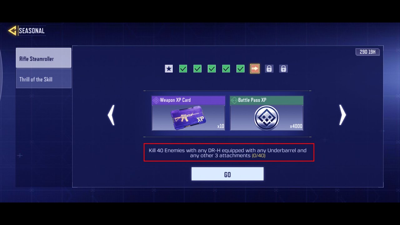 Kill 40 Enemies with any DR-H equipped with any Underbarrel and any other 3 attachments.
