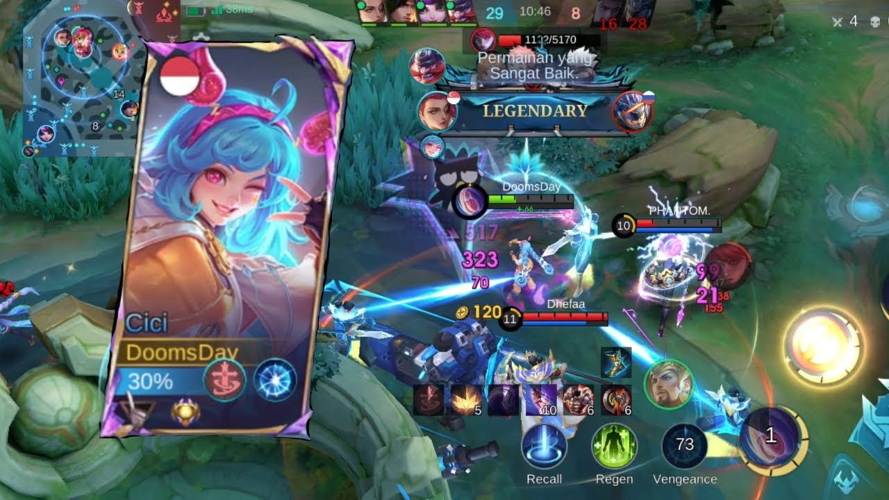 Outplay 3 hero sekaligus | cici gameplay | mobile legends bang bang