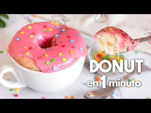 DONUT en MICROONDAS en 1 minuto 🍩💗 | Donas en Microondas | Postres SIN HORNO Fáciles