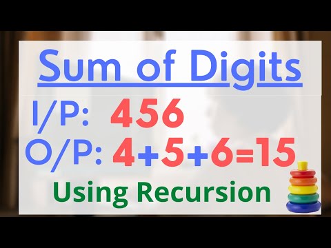 Sum of digits of a number using Recursion || Hindi