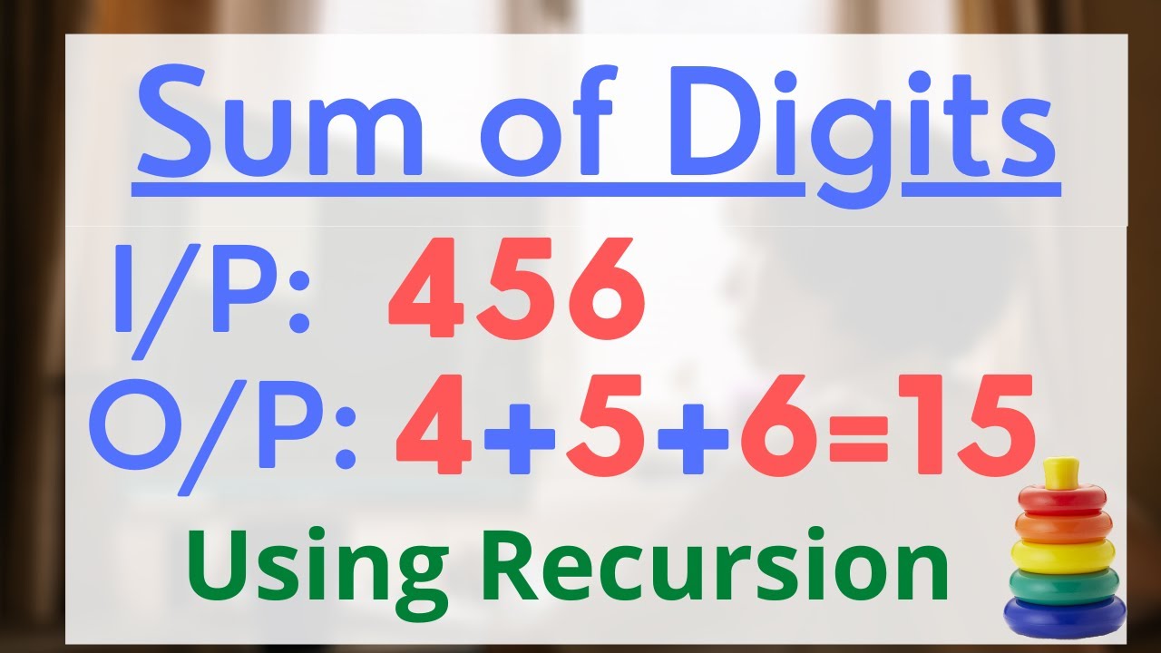 Sum of digits of a number using Recursion || Hindi - YouTube