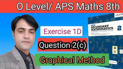 Exercise 1D Question No 2(c)  II APS Maths 8th II New Secondary Mathematics Book 2. Graphical method