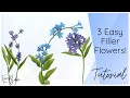 Easy Filler Flower Tutorials ⎸How to Make Sugar Flowers ⎸Lavender, Lilacs, and Forget Me Nots