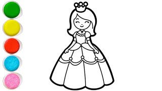 Beautiful Princess Drawing for Kids & Todllers | Easy and Cute Princess drawing for kids
