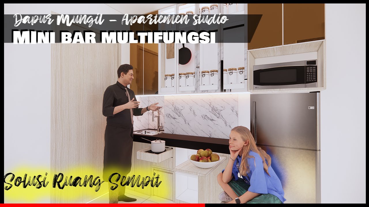 Desain Dapur Mini Bar Minimalis Multifungsi Apartemen Studio YouTube