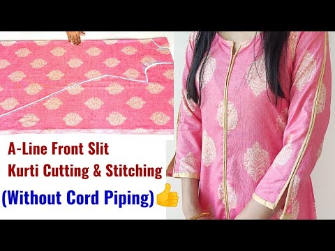 DIY Collar Neck Kurti Cutting and Stitching | Front Open Kurti Cutting and  Stitching - YouTube