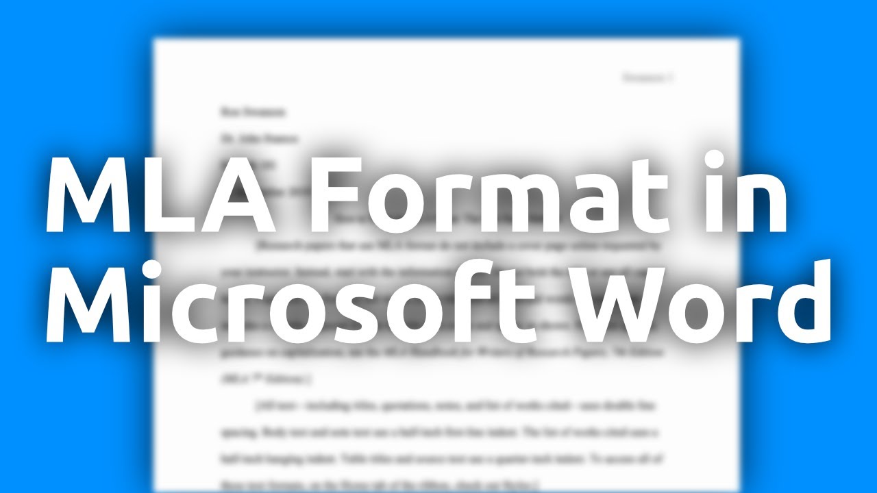 How To Set Up Mla Format Paper With Works Cited Page In Microsoft Word Latest Youtube