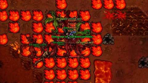 Tibia: Knight-Hunt Pits of Inferno Dragon Lords