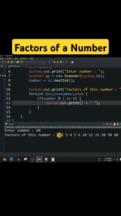 Java Program to find factors of a number #javatutorial - YouTube