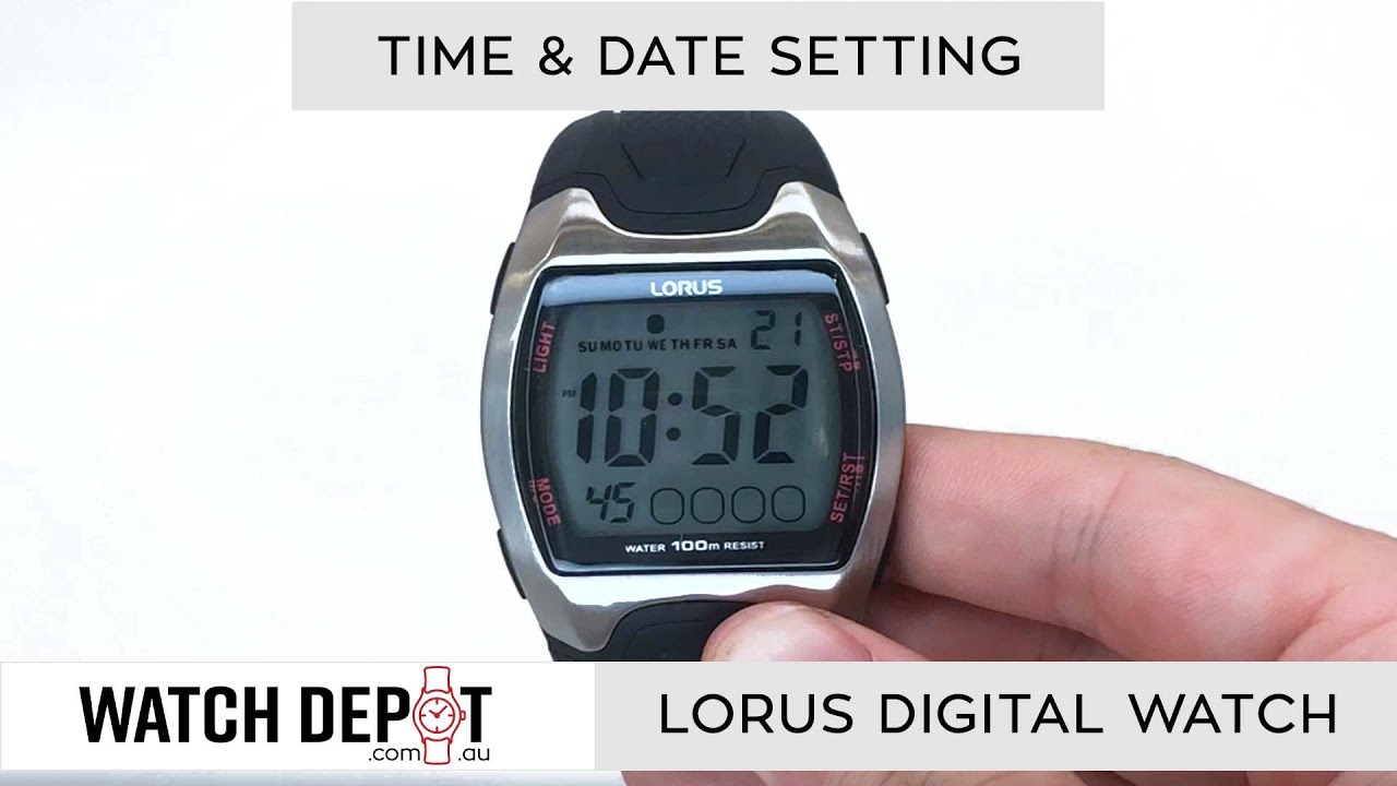 How To Change The Time On A Lorus Digital Watch - YouTube