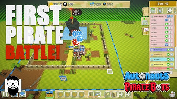 Autonauts vs PirateBots - First Pirate Battle! | OneLastMidnight