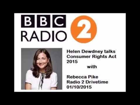 Discussing the Consumer Rights Act 2015 with Rebecca Pike on Radio 2 Drive time