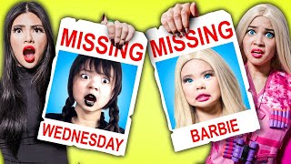 OH NO! WEDNESDAY ADDAMS & BARBIE ARE MISSING | FUNNY & CRAZY SITUATIONS BY CRAFTY HACKS PLUS