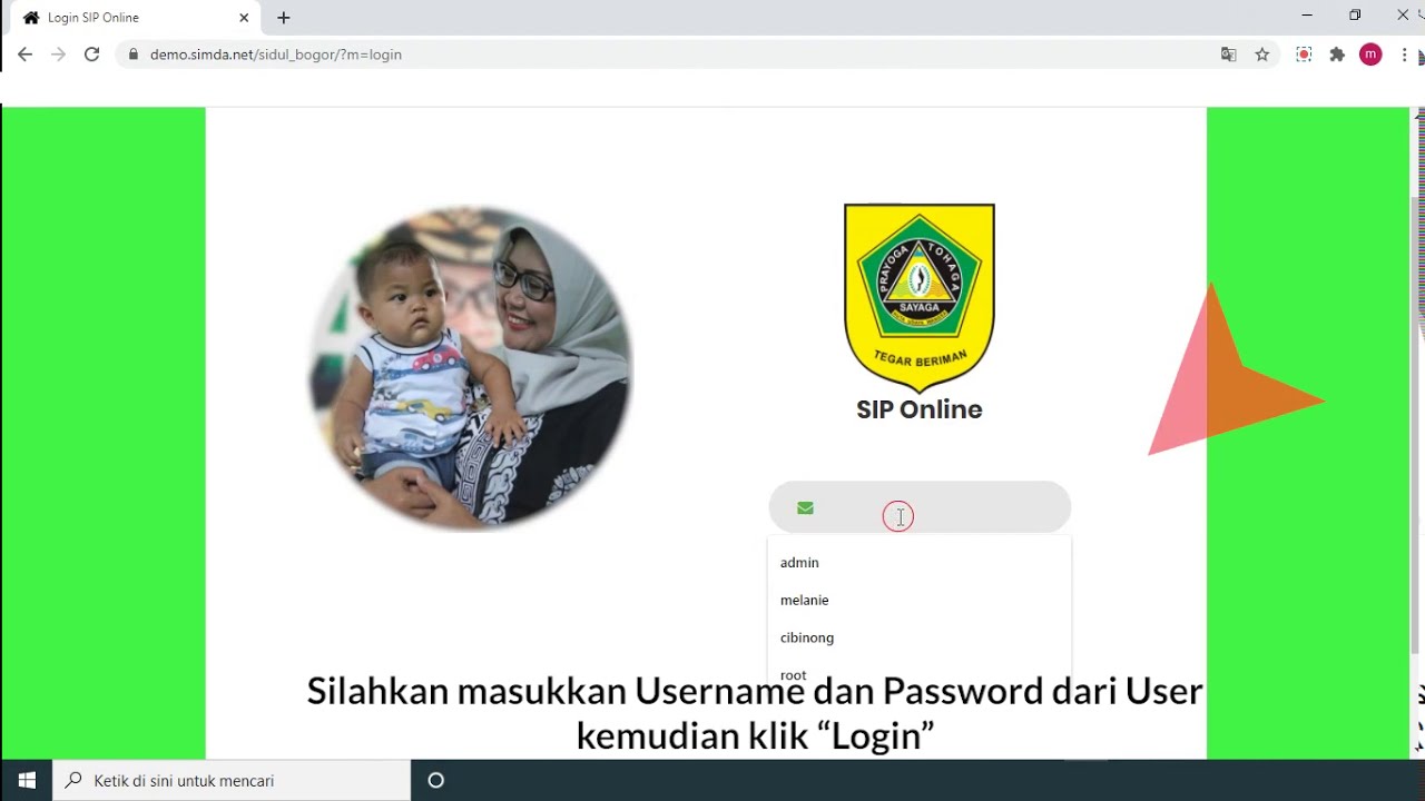 Tutorial Input Data melalui web Aplikasi SIP Online Kab. Bogor 