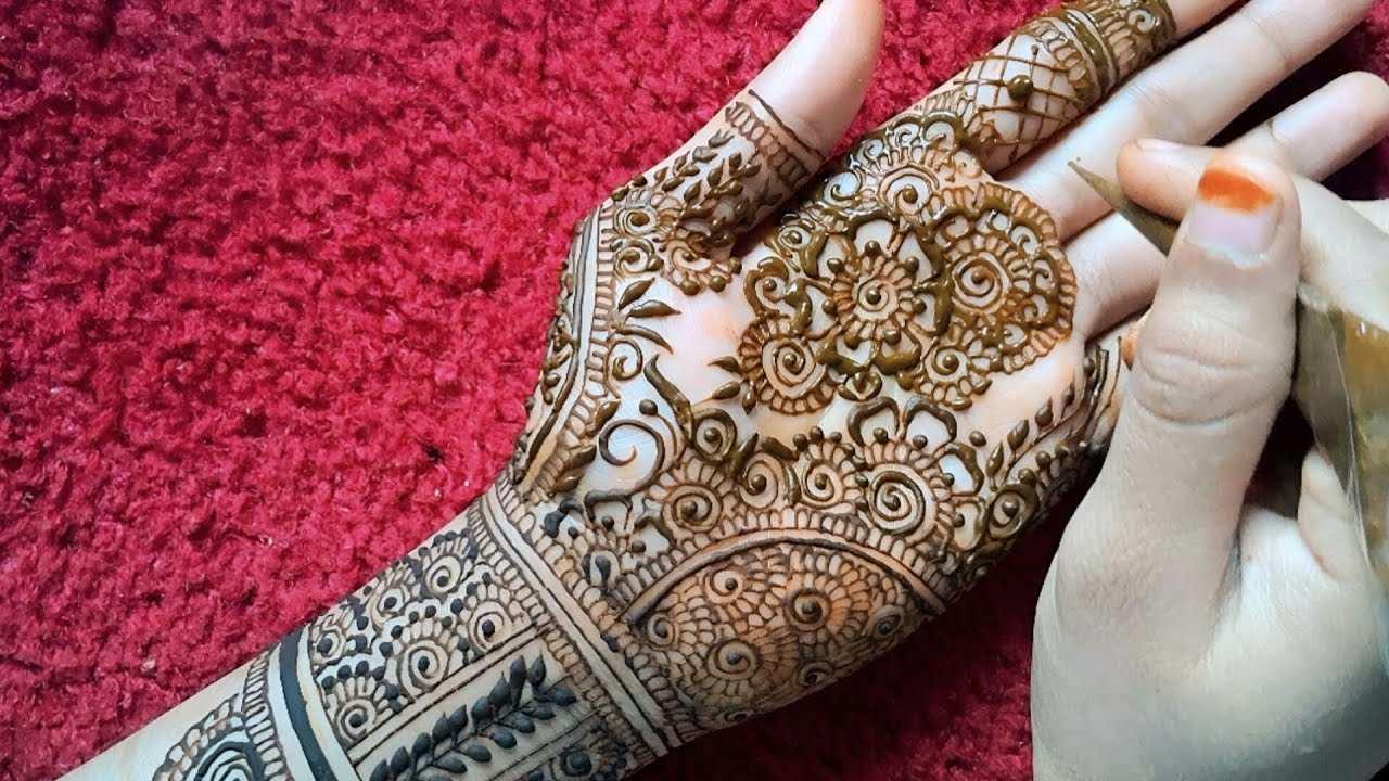 😱🔥Beautiful Semi Bridal Mehndi design | Wedding Special Mehndi Design | Front Hand Mehndi Design