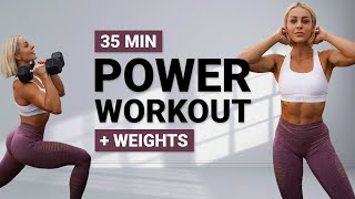 35 MIN POWER WORKOUT DB AND BODYWEIGHT | Full Body Dumbbell | Strength + HIIT | Super Sweaty