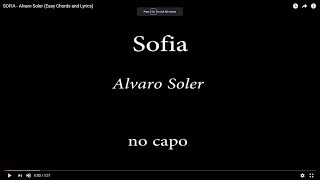 SOFIA - Alvaro Soler (Easy Chords and Lyrics)