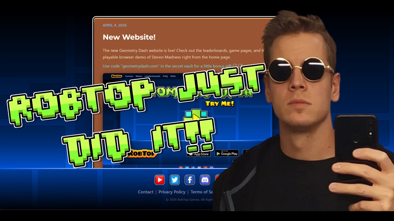 RobTop Finally Did It!! (New GD Website) - YouTube