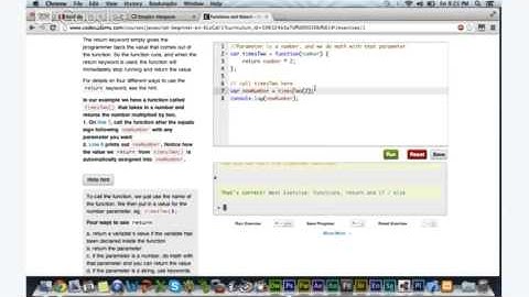 Codecademy: Functions in Return Javascript Walkthrough!