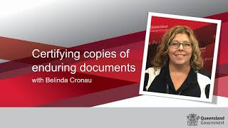 Certifying copies of enduring documents Profile