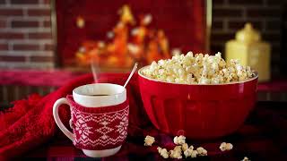 Xmas Coffee, Popcorn and a Burning Fire | HD Relaxing Screensaver