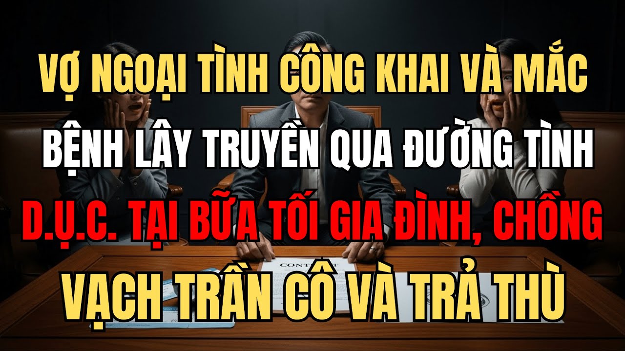 Vợ ngoại tình công khai và mắc bệnh xxx - Tại bữa tối gia đình, Tôi vạch trần cô và trả thù