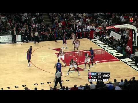 Derrick Rose alley-oop dunk vs Pistons 1/10/11 HD 720p