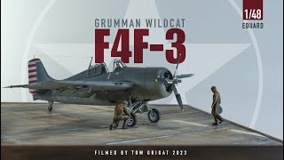Eduard's Wildcat F4F-3: A Tribute to Grumman's 'Cat' Legacy on a Custom Deck - stop motion
