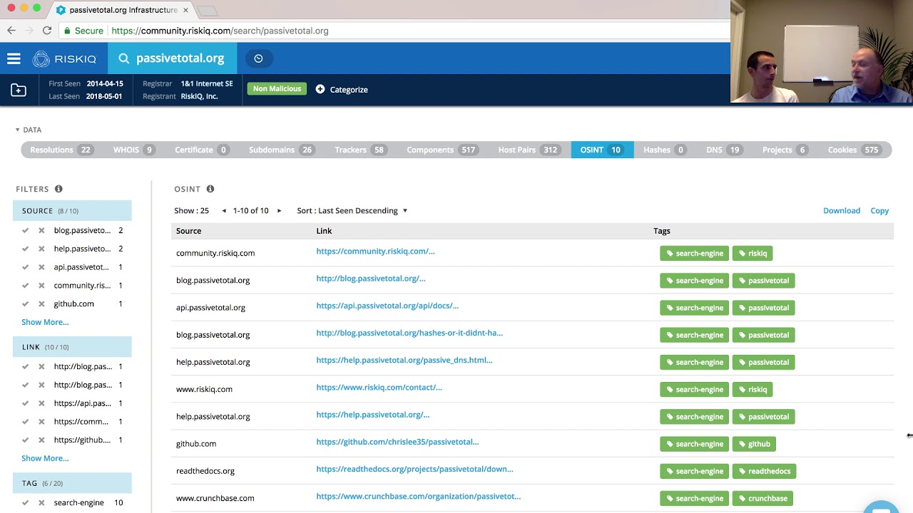 8. How to Investigate Cyber Threats with RiskIQ PassiveTotal - OSINT