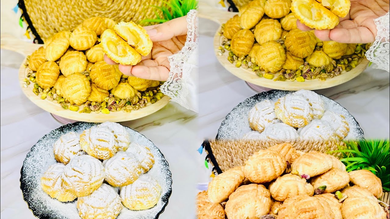 كحك العيد الناعم كحك مظبوط ومجوف من جوه والملبن سااايح 👍👍