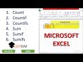 Microsoft excel  count countif countifs sum sumif sumifs  hindi  quikr exam