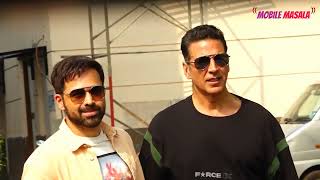 Selfiee stars Akshay Kumar and Emraan Hashmi get spotted at the Kalina airport