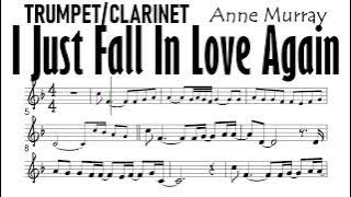 I Just Fall In Love Again Trumpet Clarinet Mid Range Sheet Music Backing Track Partitura Anne Murray