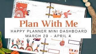 Plan With Me | Mini Dashboard Happy Planner | March 29- April 4
