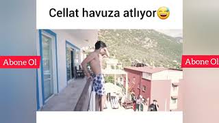 Cellat Balkondan Havuza Atlıyor Cellat 36 Havuza Atlıyor Cellat Balkondan Atlıyor