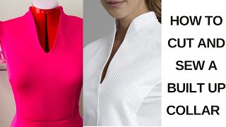 How to cut and sew a dress with a BUILT UP COLLAR