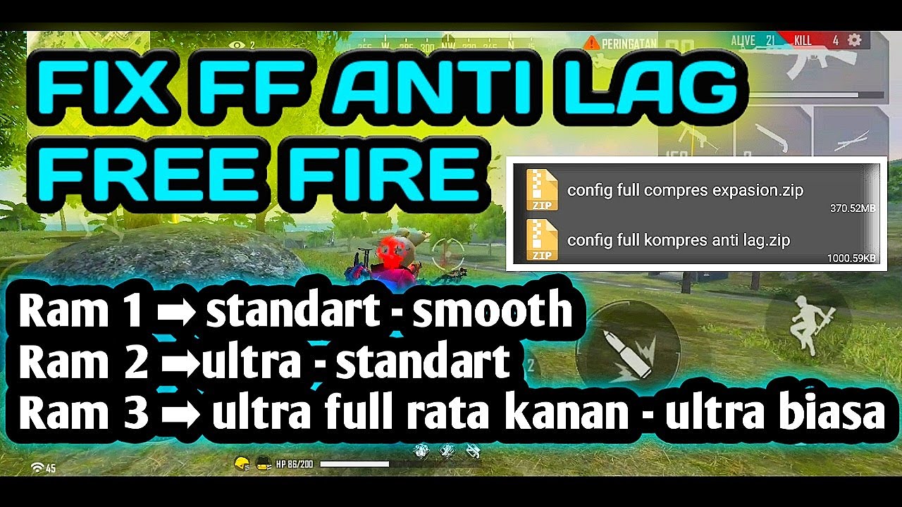 config ff no lag terbaru full compres anti lag free